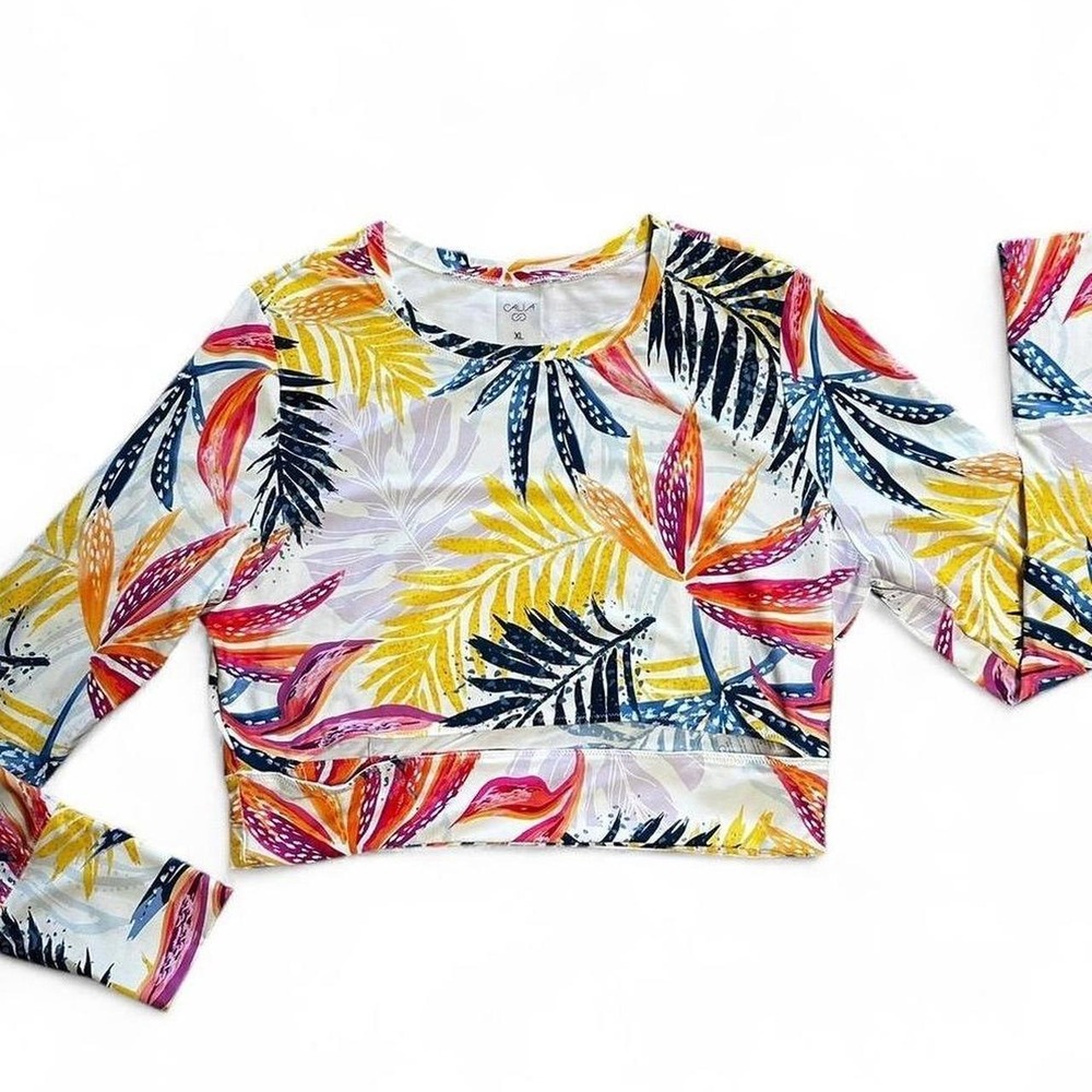 NWOT CALIA Light-Weight Crop Long Sleeve Active top with Cutout